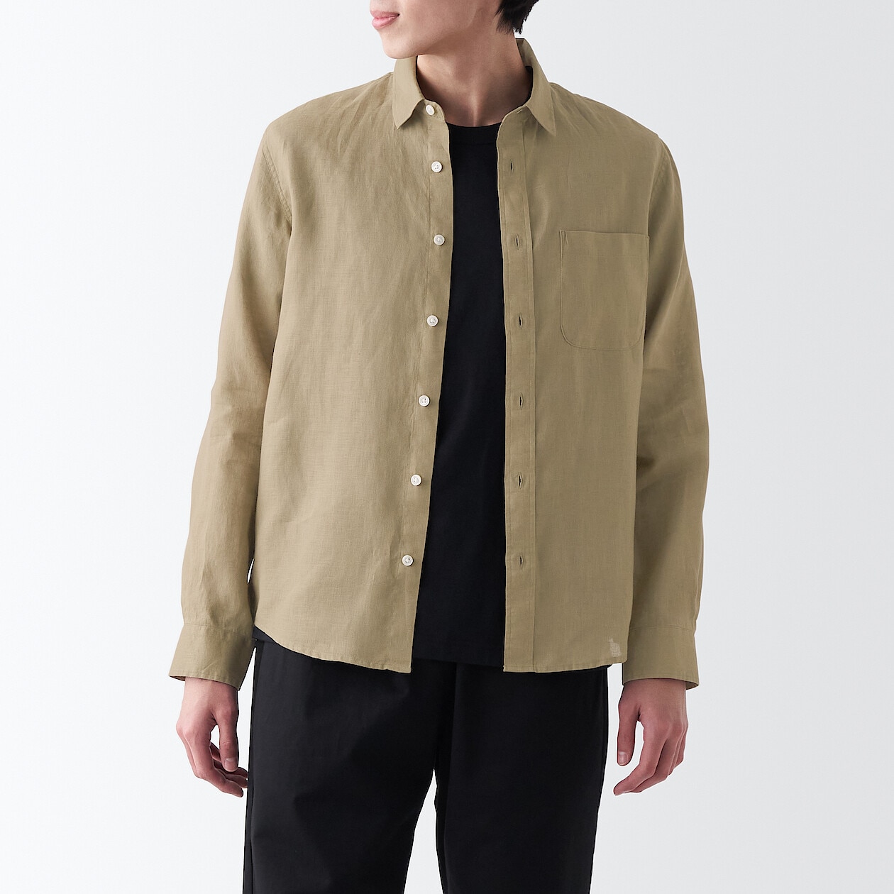 Shop French Linen Washed Shirt online | Muji Kuwait