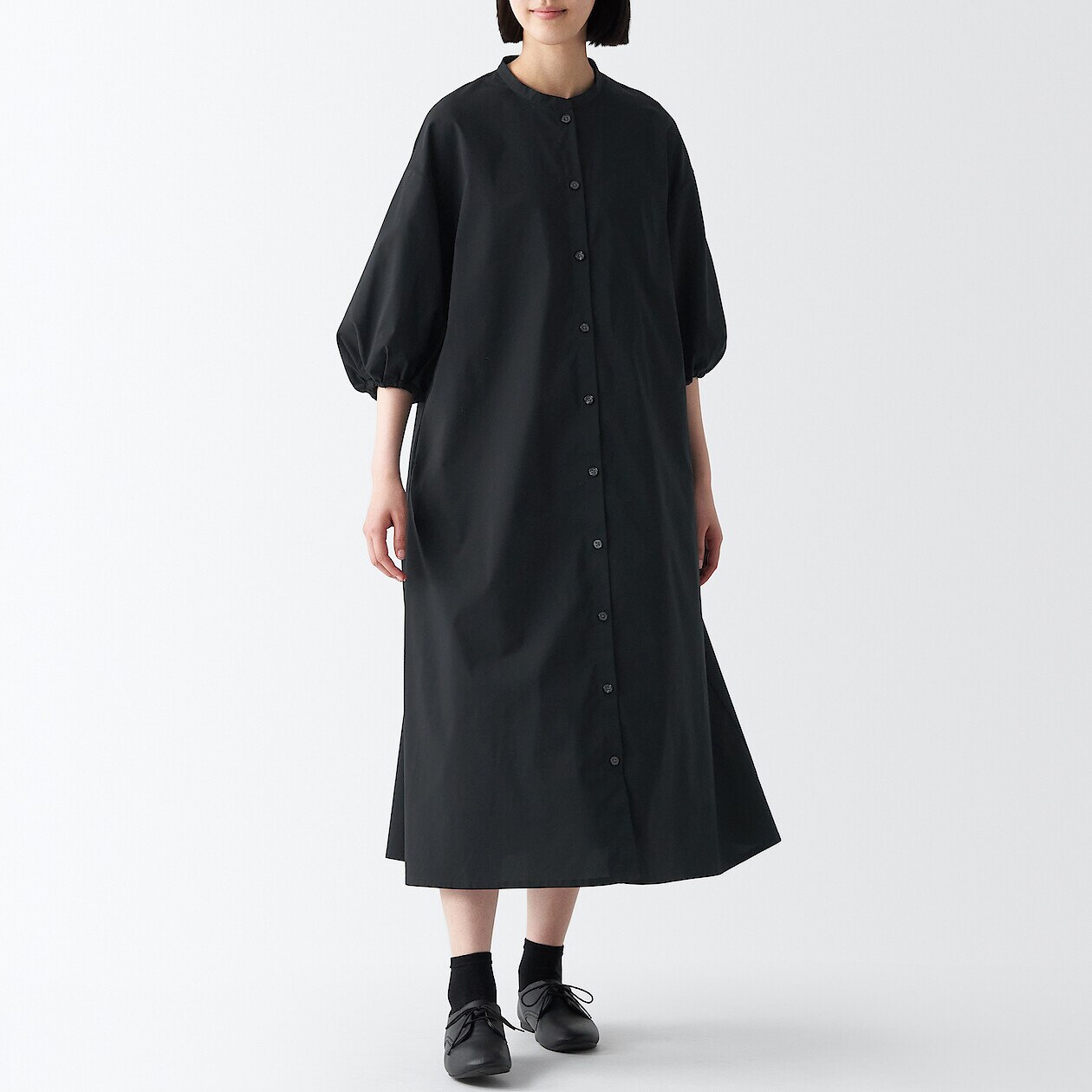 Shop Quick Dry Broadcloth 3/4 Sleeve Dress online | Muji Kuwait