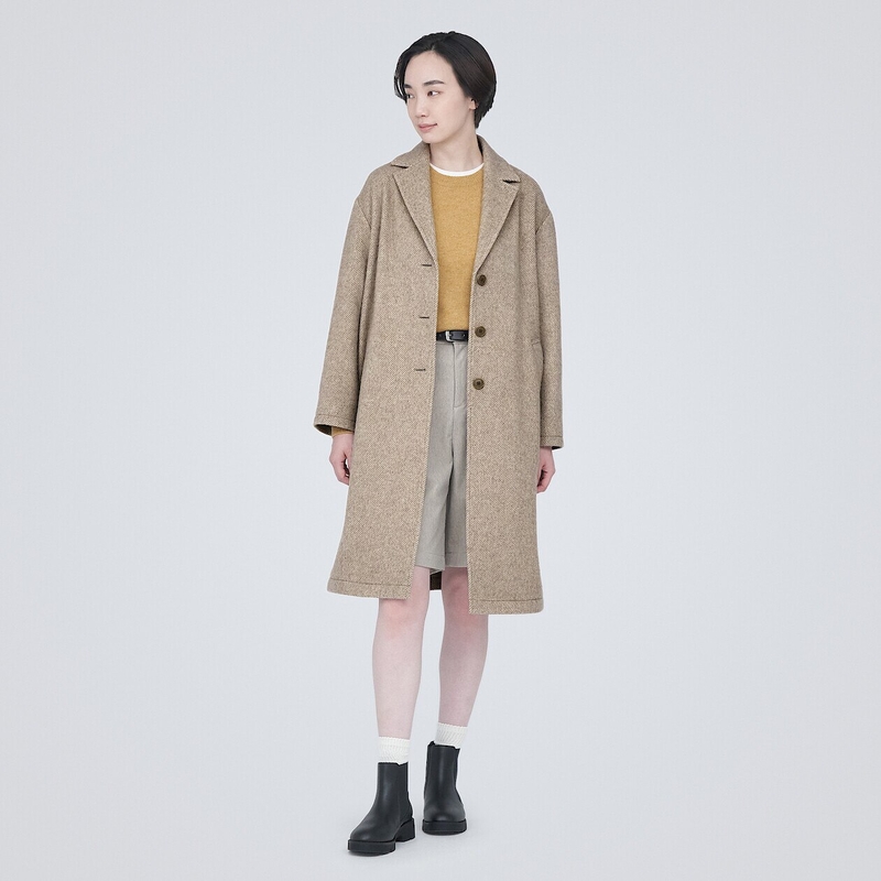 Recycled Wool Blend Chester Coat